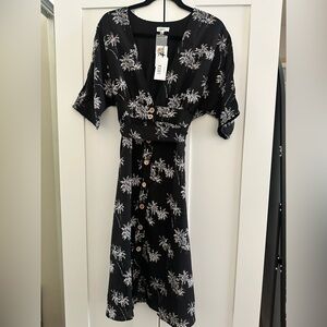 Lucca palm tree black dress